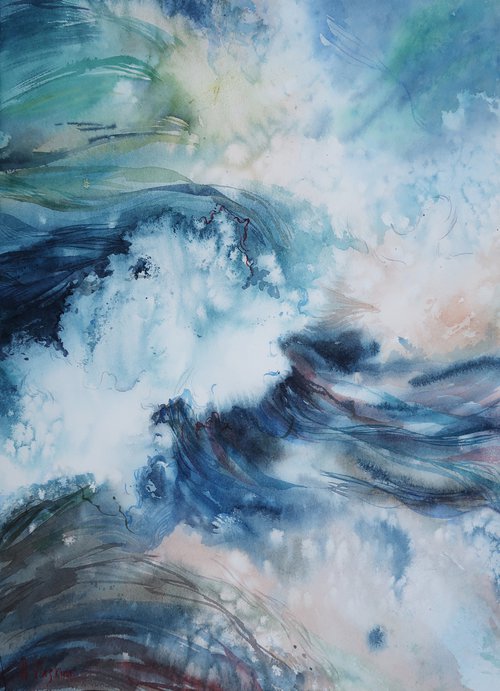Sea breeze. 29*40 cm Abstract seascape by Alla Vlaskina