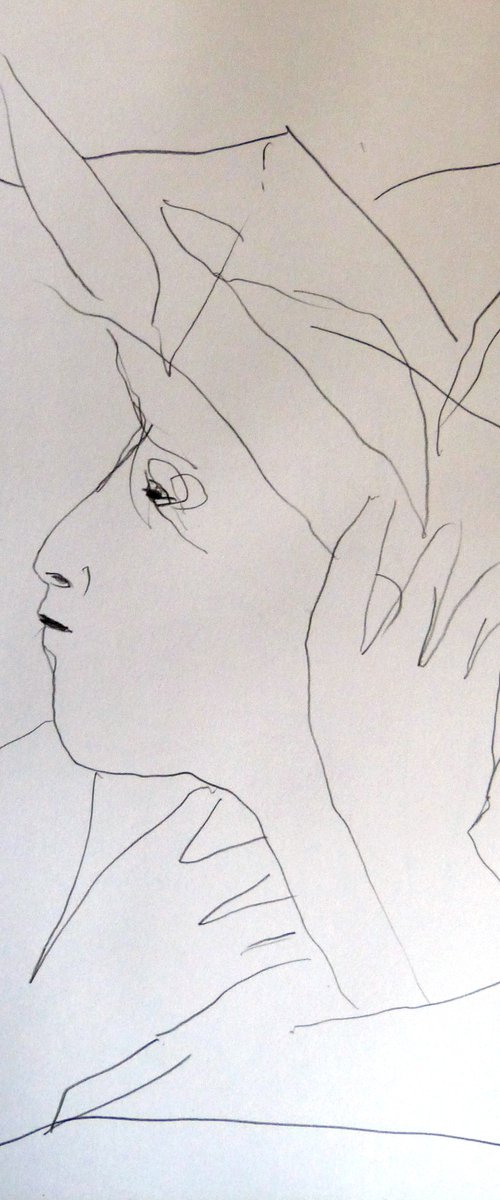 Portrait 20-9, pencil on paper 41x29 cm by Frederic Belaubre