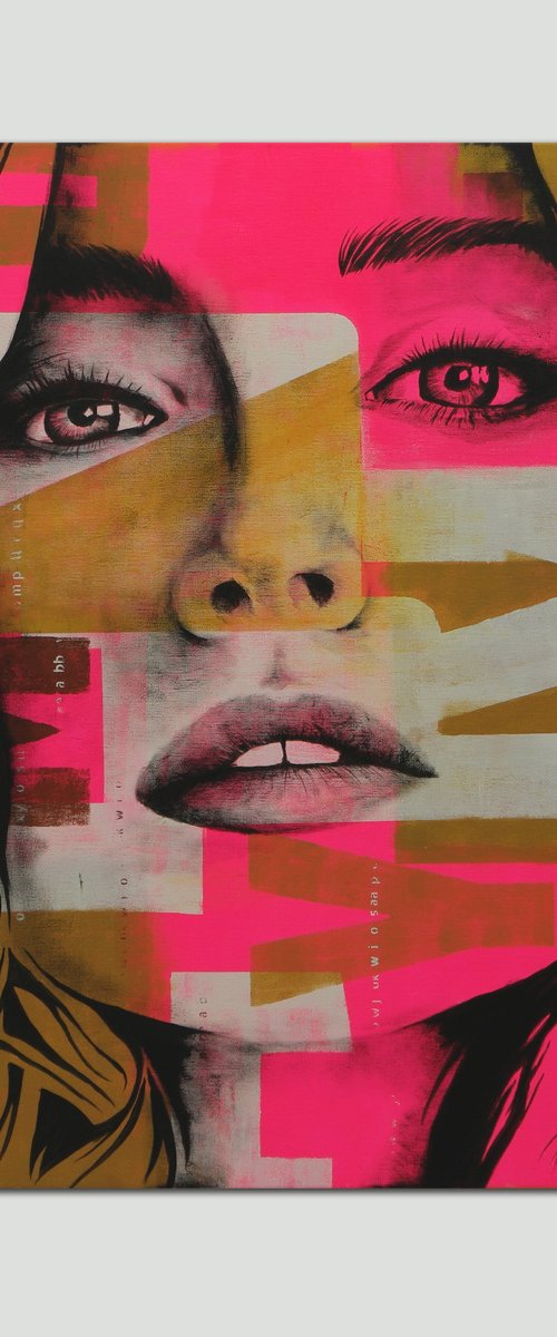 Portrait - Pop Song - Pink pop art - Ronald Hunter 24N by Ronald Hunter
