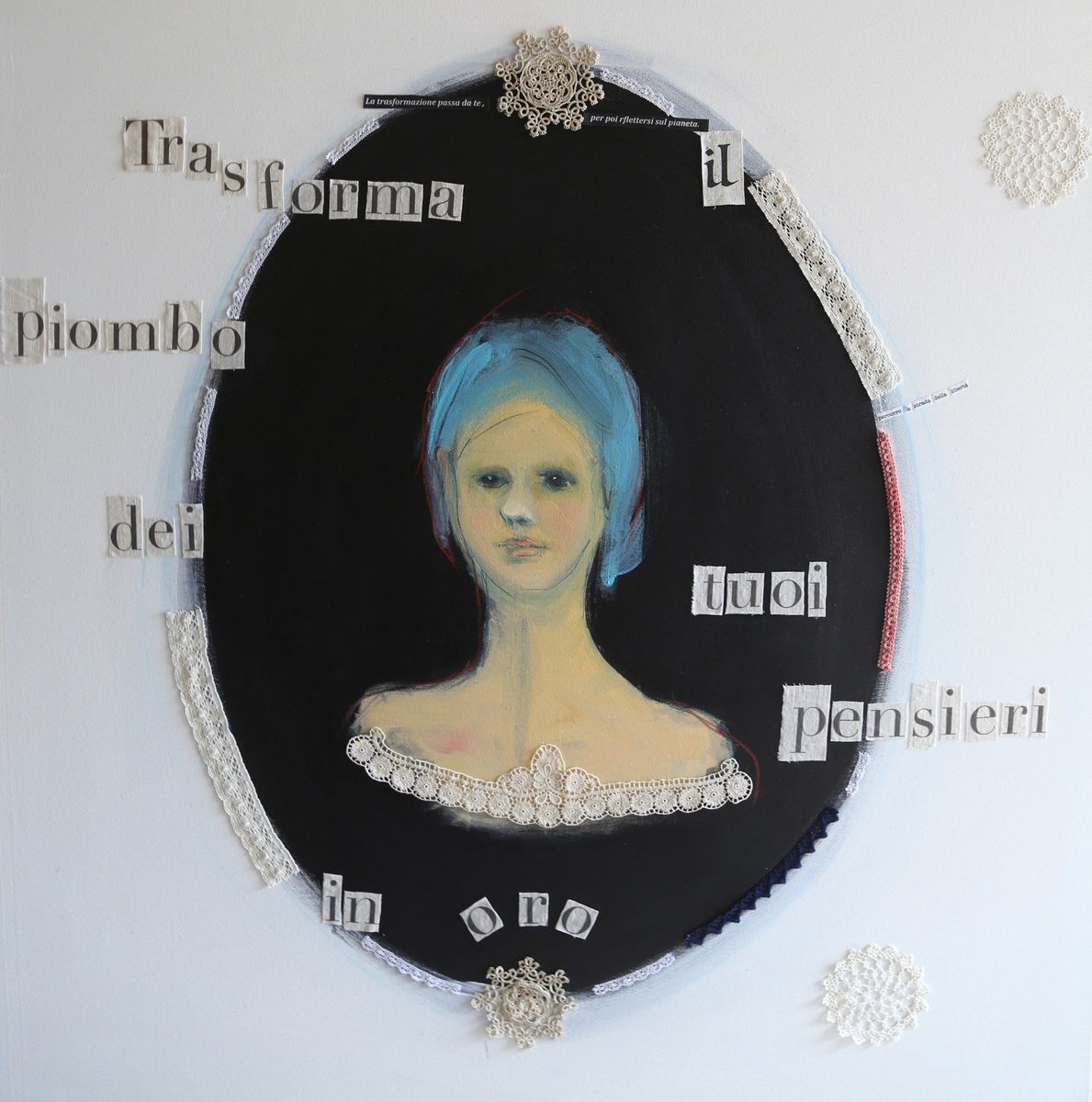 Impressionistic Portrait Oil Painting By Francesca Candito, 39 X 39, Turn The Leads, Original Artwork