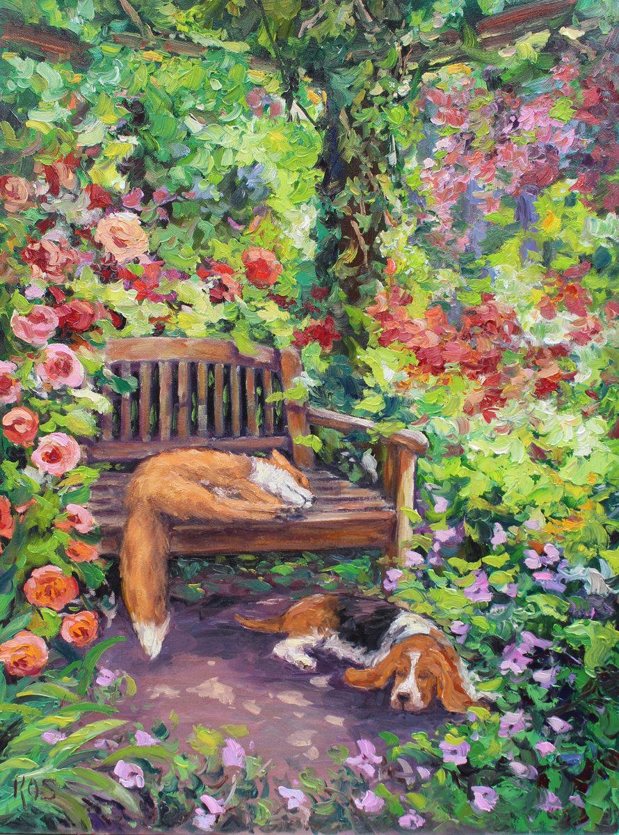 The Fox And The Hound By Kristen Olson Stone, 18 X 24, Artwork For Sale On Artfinder
