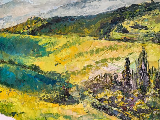 "Spring in Tuscany. Sunny day."