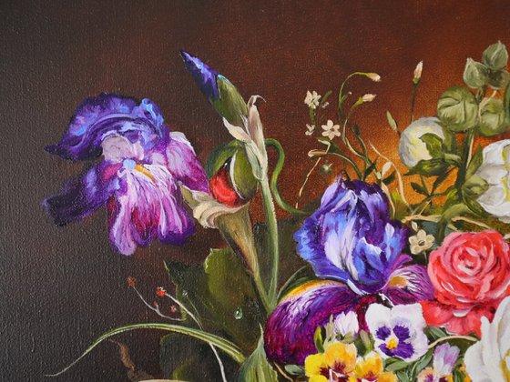 Flowers on Dark Background