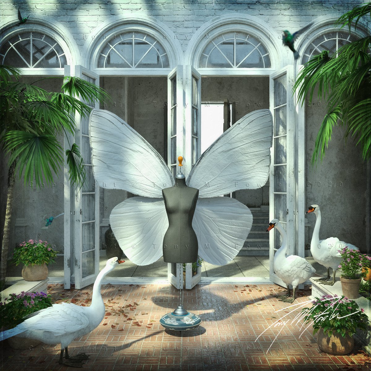 Surrealistic Giclee Print , Butterfly Effect 10 By Tony Fowler, 29 X 29, Artwork For Sale On Artfinder