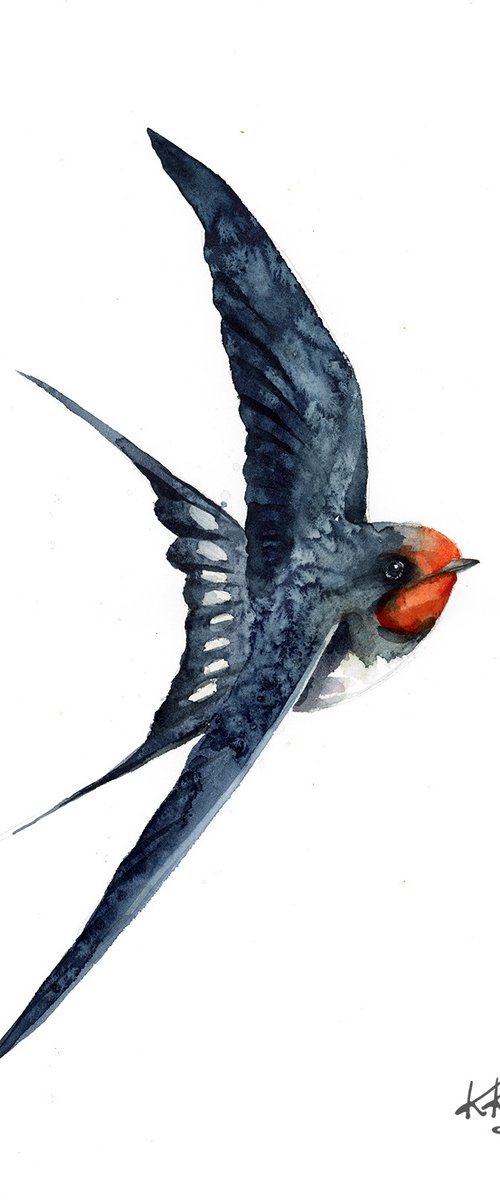 Flying Barn swallow II by Karolina Kijak