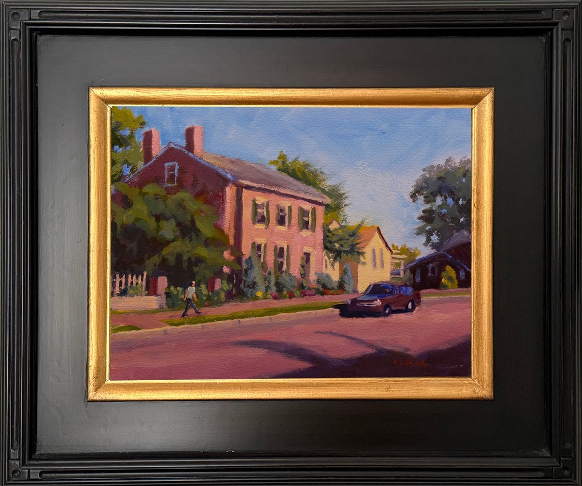 Impressionistic Cityscapes Oil Painting By Daniel Brian Fishback, 18 X 15, Old St Charles Home, Original Artwork