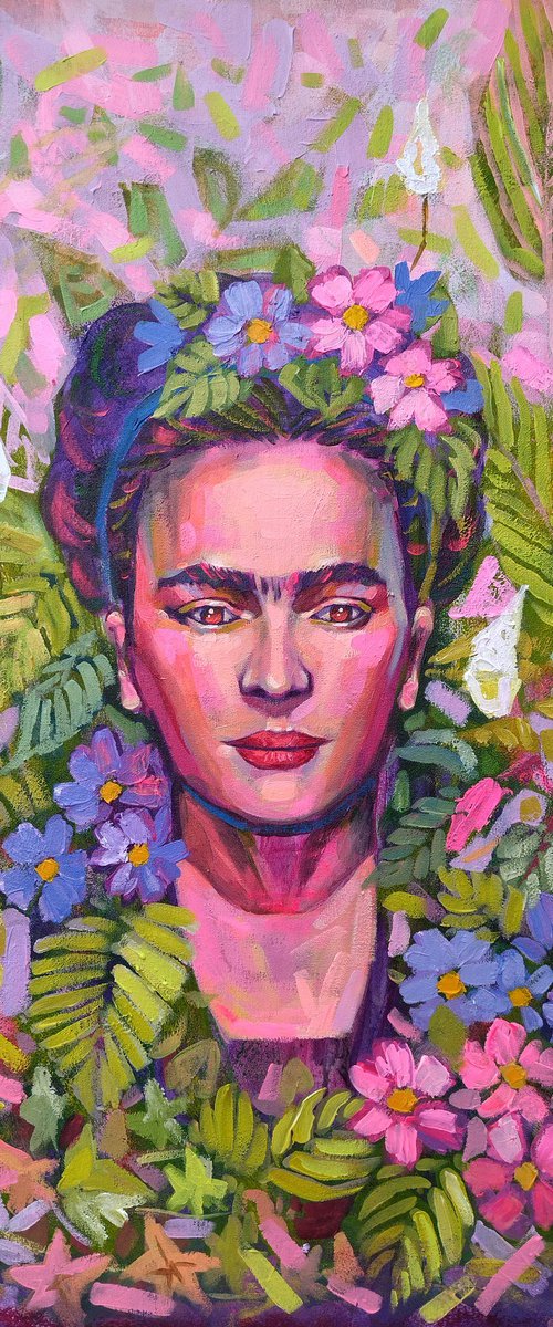 Frida Kahlo floral portrait by Ekaterina Prisich