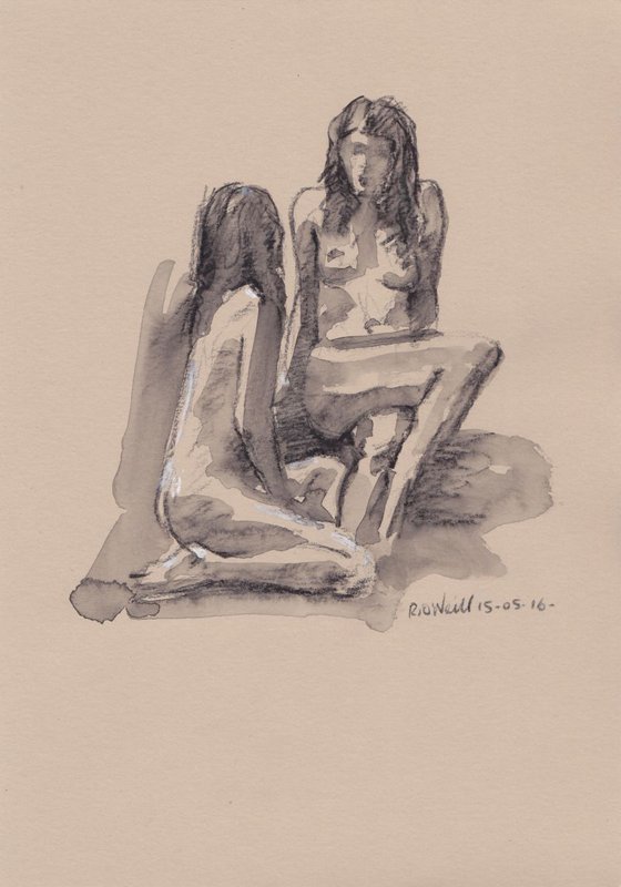 Seated female nudes