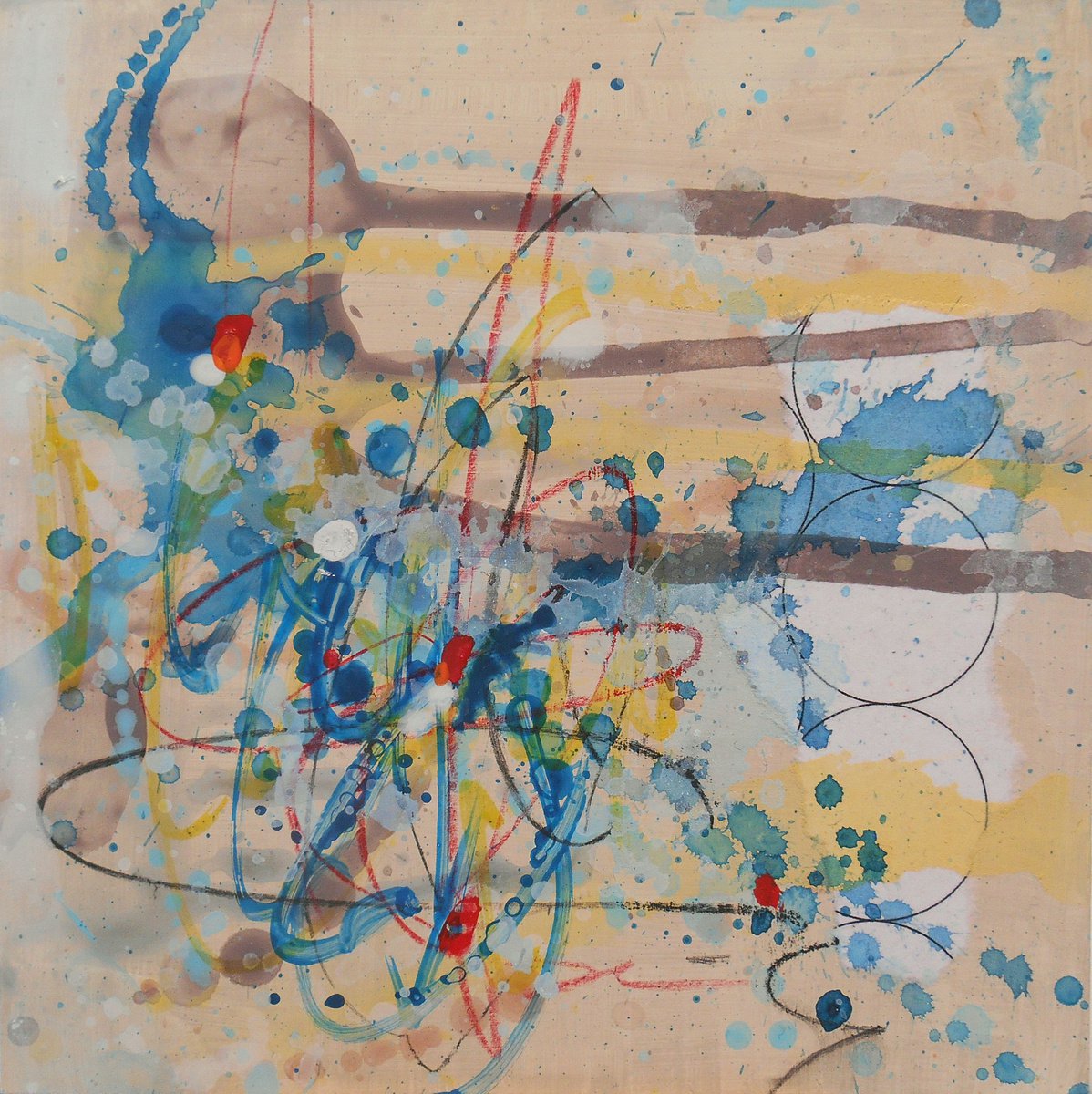 Abstract Acrylic Painting By Cynthia Ligeros, 5 X 5, Transform, Original Artwork