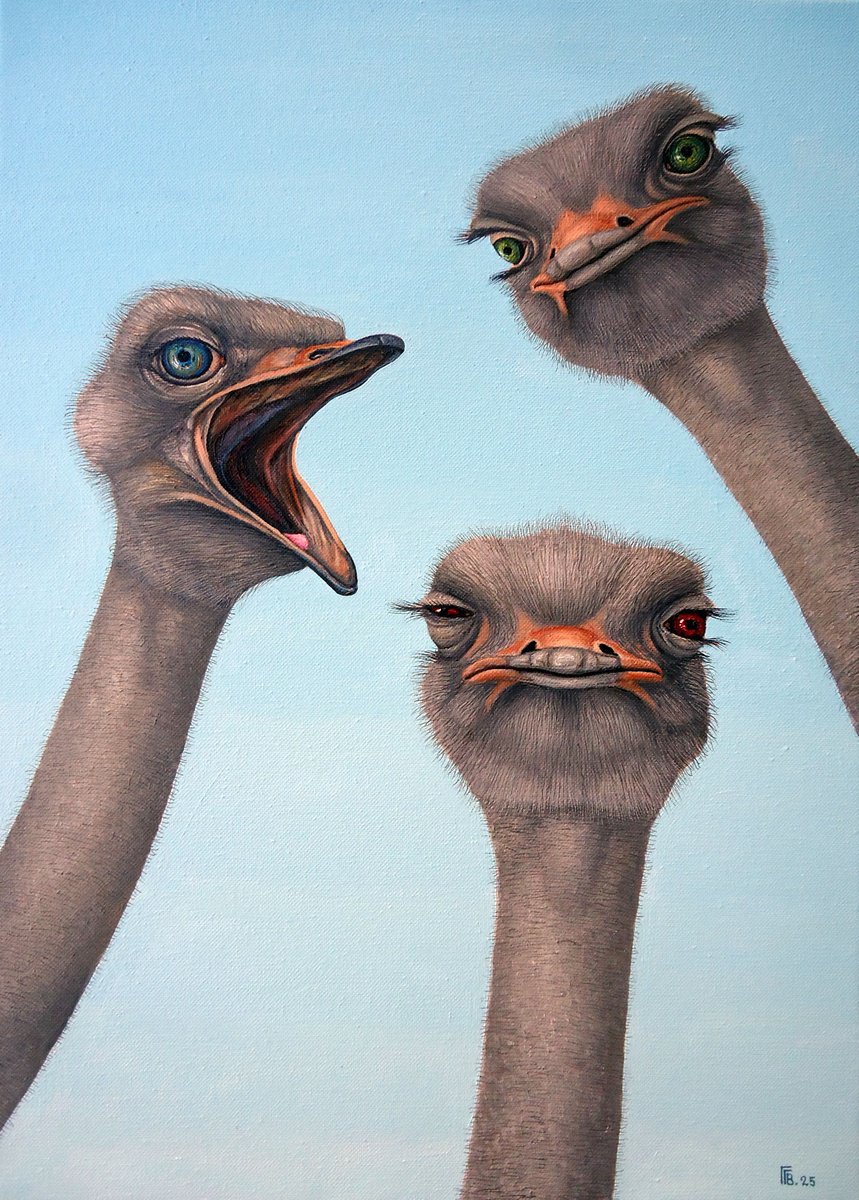 Photorealistic Animal Oil Painting By Grigor Velev, 16 X 22, What?, Original Artwork