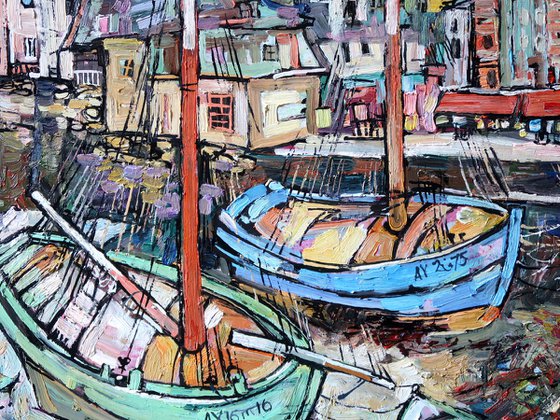 Boats of the city of Auray.