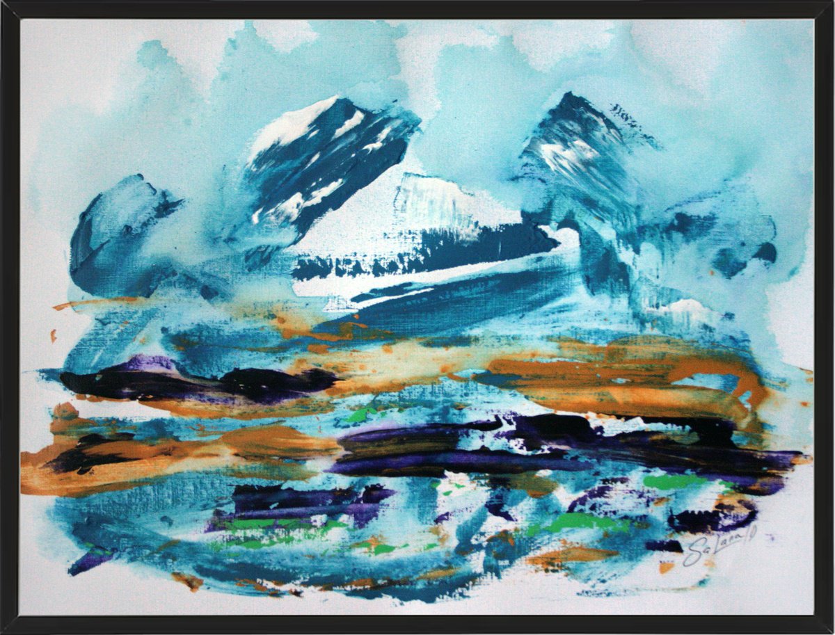 Expressive Abstract Acrylic Painting By Salana Art / Svetlana Samovarova, 16 X 12", Expression, Original Artwork