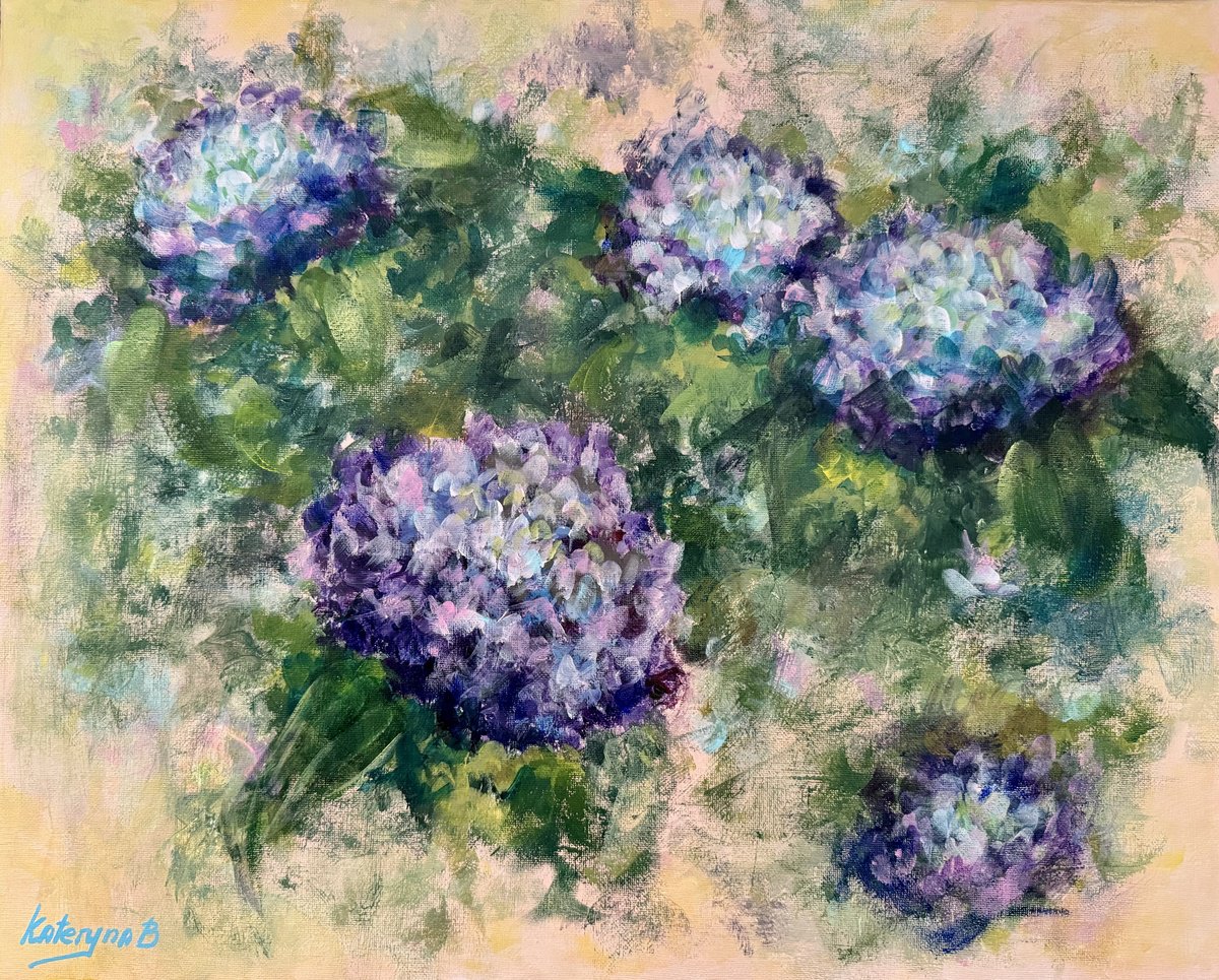 Abstract hydrangeas by Kateryna Boykov