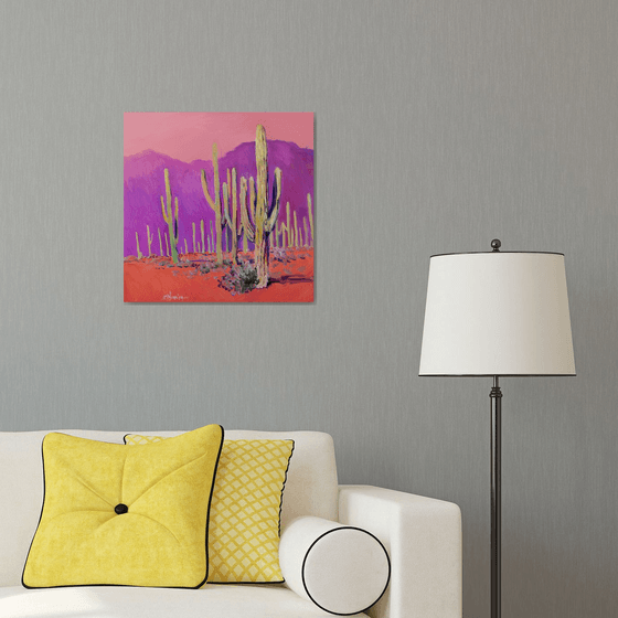 Saguaros. Desert Evening