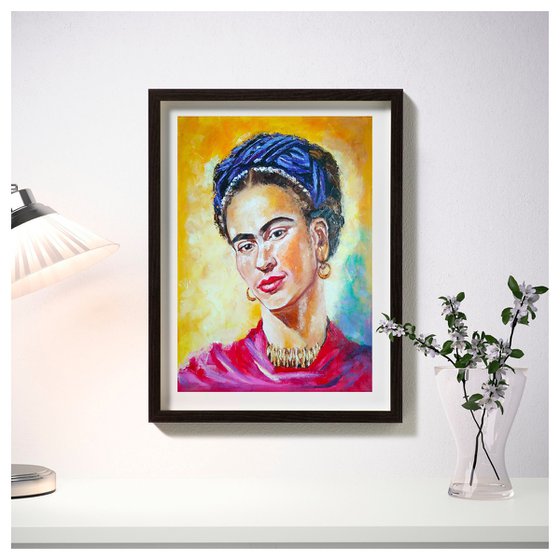 Frida, 35x45 cm, ready to hang.