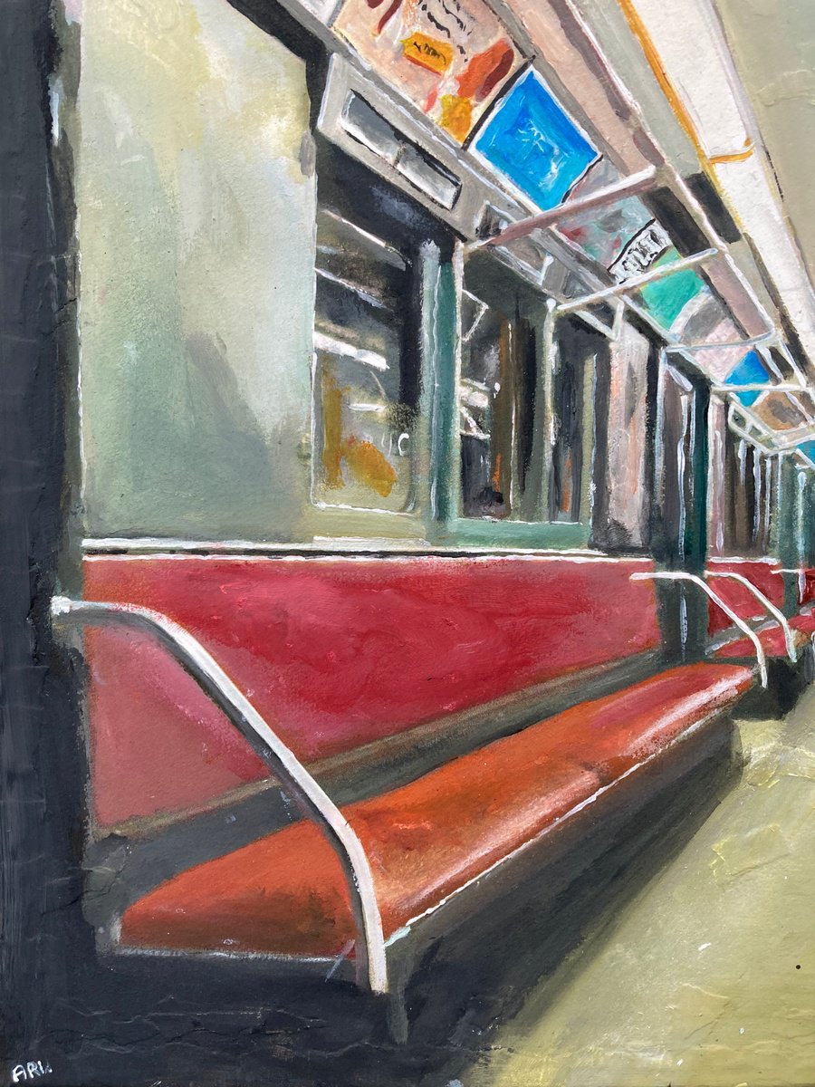 American Subway Carriage By Andrew Reid Wildman, 10 X 12, Artwork For Sale On Artfinder