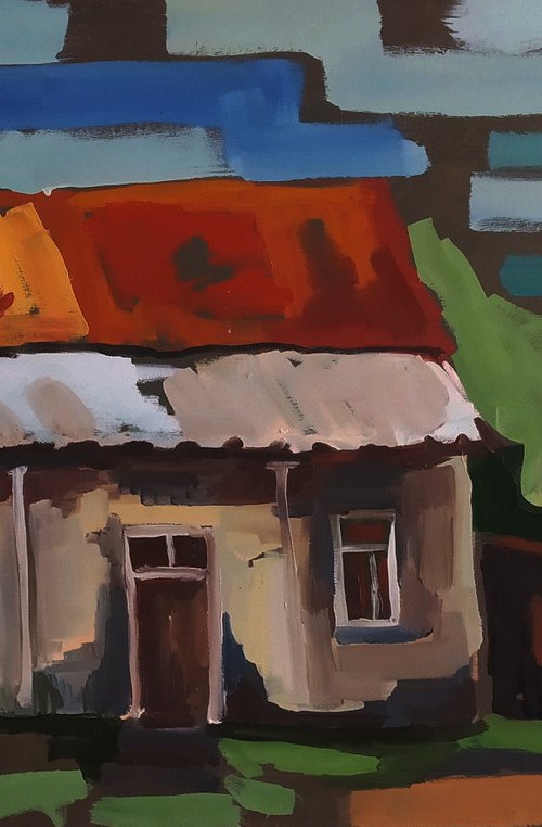 In the village(70x45cm, oil painting, ready to hang) by Artyom Basenci