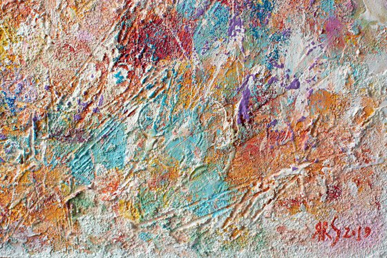 CORAL PARADISE (Heavy texture Palette knife Original Abstract Painting)