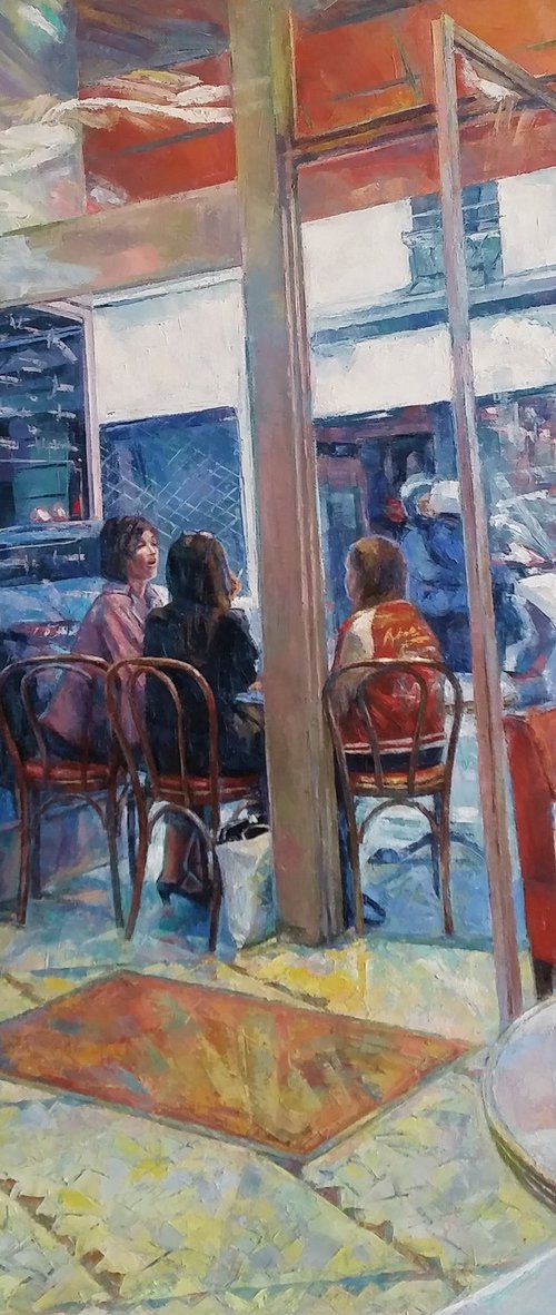 Girlfriends, Parisian cafes by Natalia Sidorina