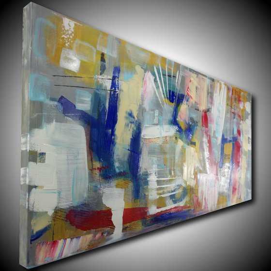 large abstract painting C452- 120x60 cm (48"x24"x1,6")