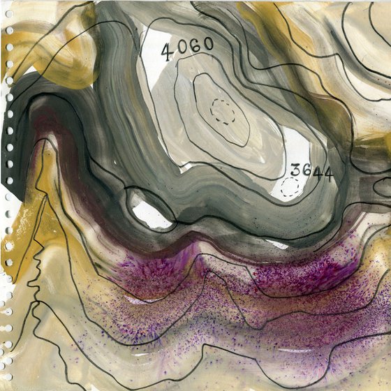 Map Painting, Anoch Beag Summit, Scotland