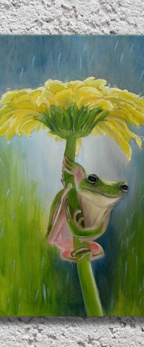 Frog and flower by Ira Whittaker