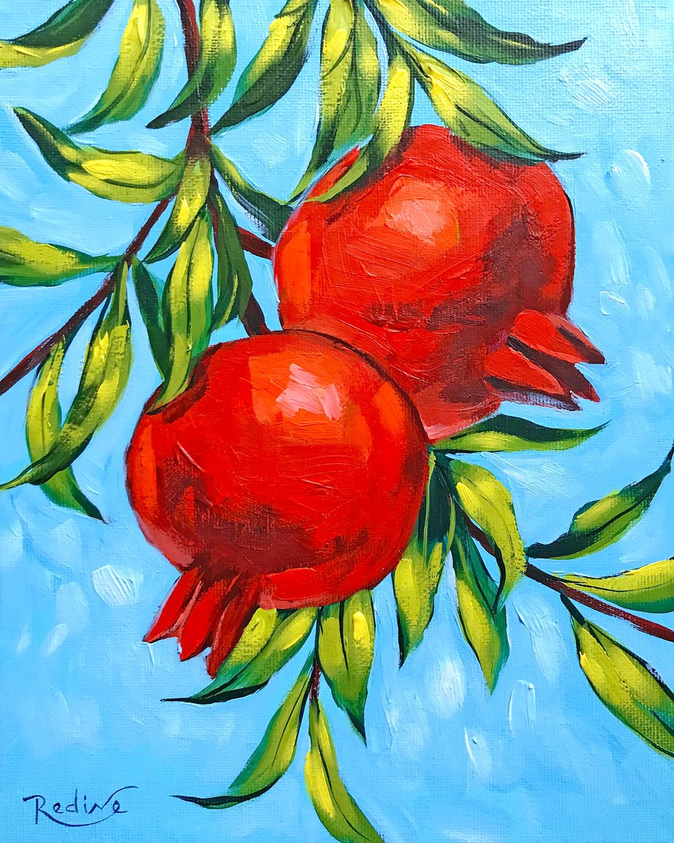 Pomegranate tree branch by Irina Redine
