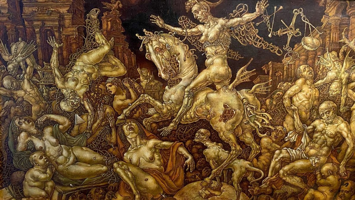 Surrealistic Oil Painting , Death Triumph - Right Part By Oleg And Alexander Litvinov, 28 X 44, Artwork For Sale On Artfinder