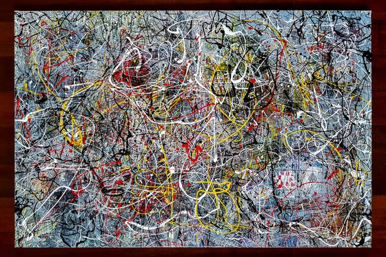 - Through the Chaos - Abstract expressionism JACKSON POLLOCK style enamel on canvas