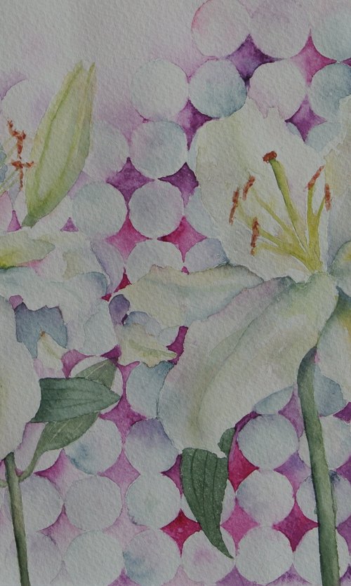 Longiflorum lilies by JANE  DENTON