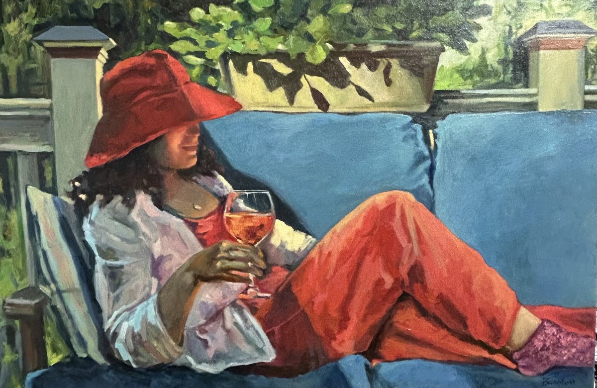 The Red Hat By Mariia Bashtova, 36 X 24, Artwork For Sale On Artfinder