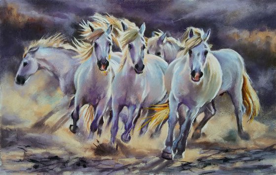 Galloping horses