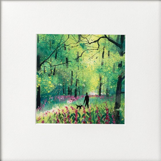 Seasons -  Late Spring Woodland Walk with the dog Framed
