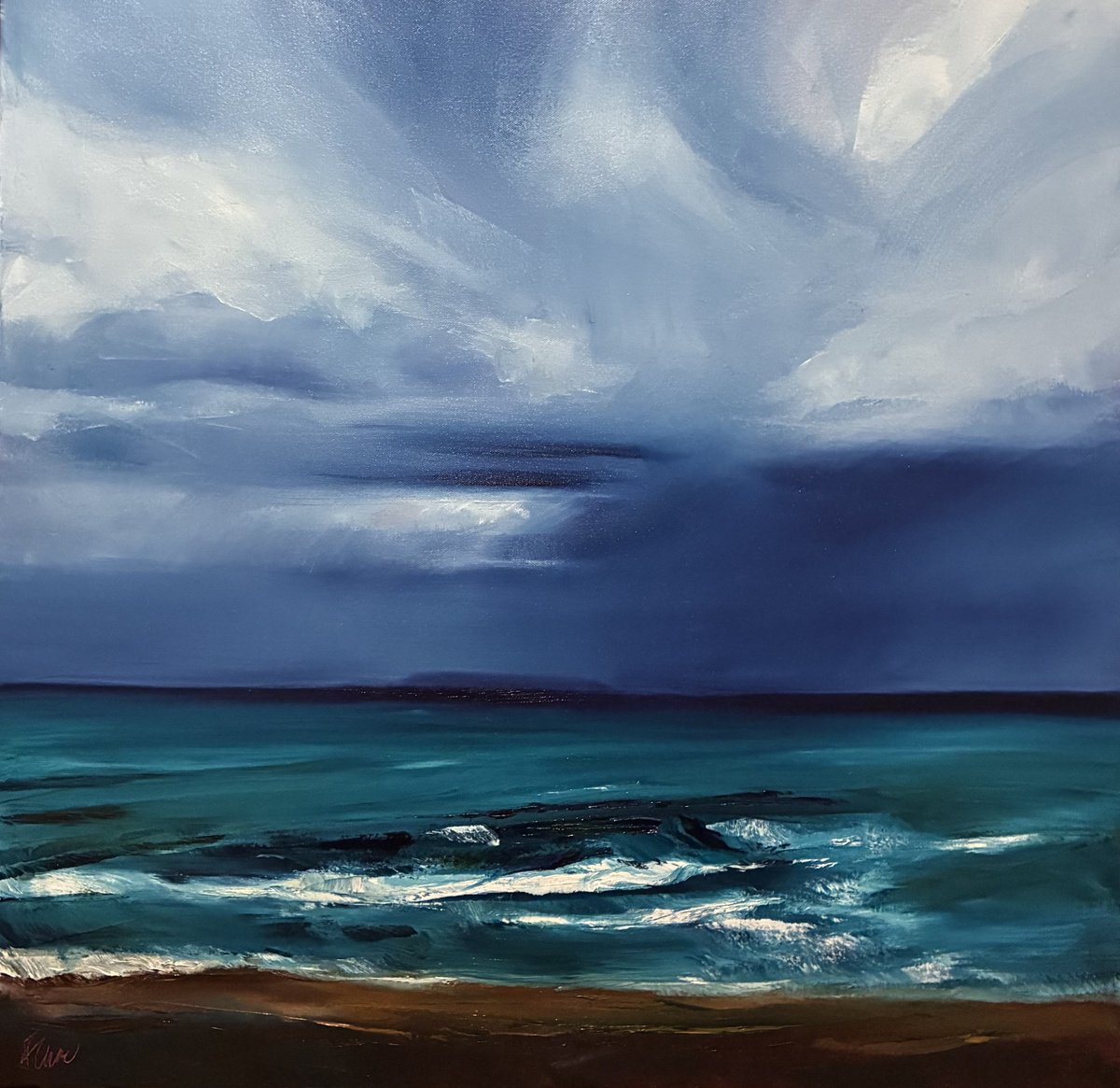 As The Storm Comes In By Francesca Currie, 31 X 31, Artwork For Sale On Artfinder