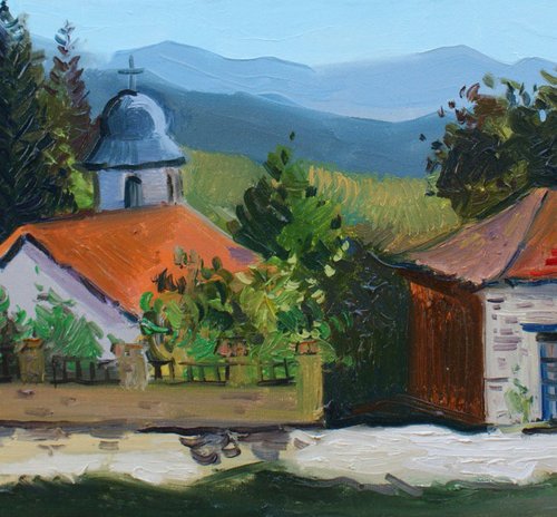 Church in village by Joan Mato