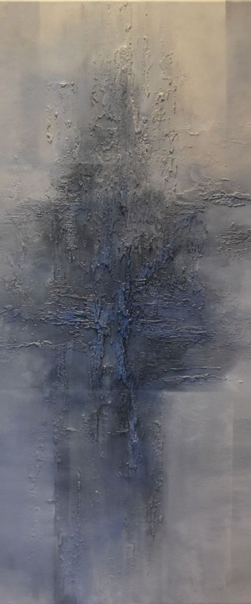 Blue Mist Abstract painting Paintings by Tamara Bettencourt