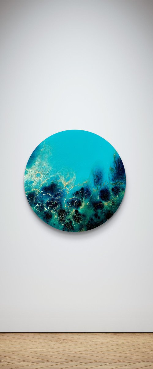Golden Halo, Blue Depth #4 by Ana Hefco