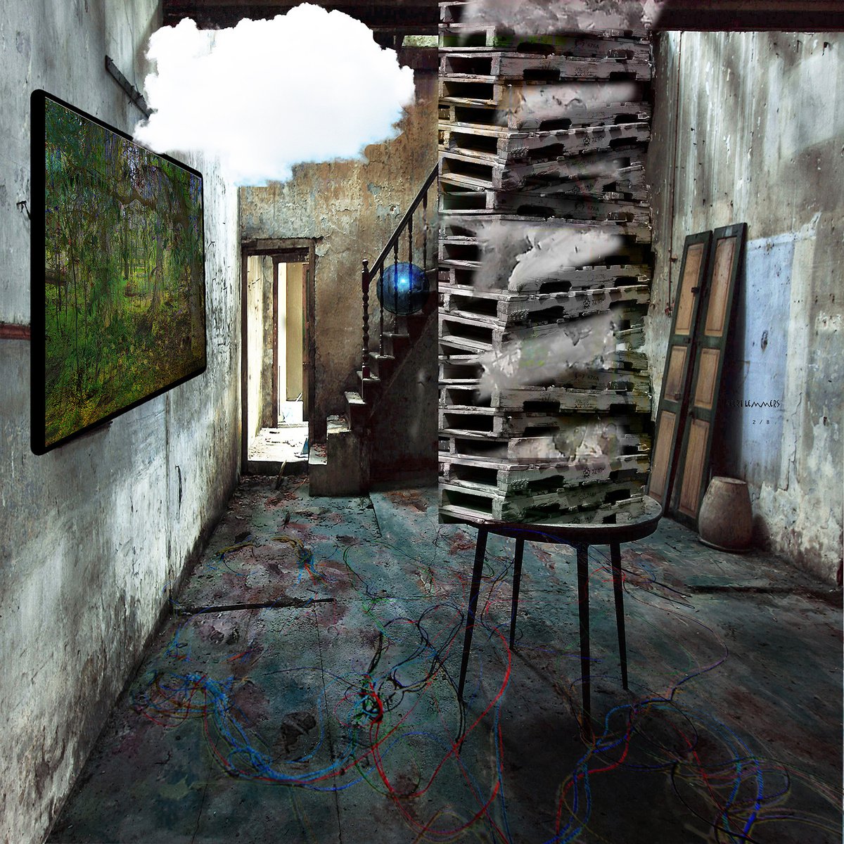 Expressive Photograph , Interior With Clouds. By Geert Lemmers Fpa, 31 X 31, Artwork For Sale On Artfinder
