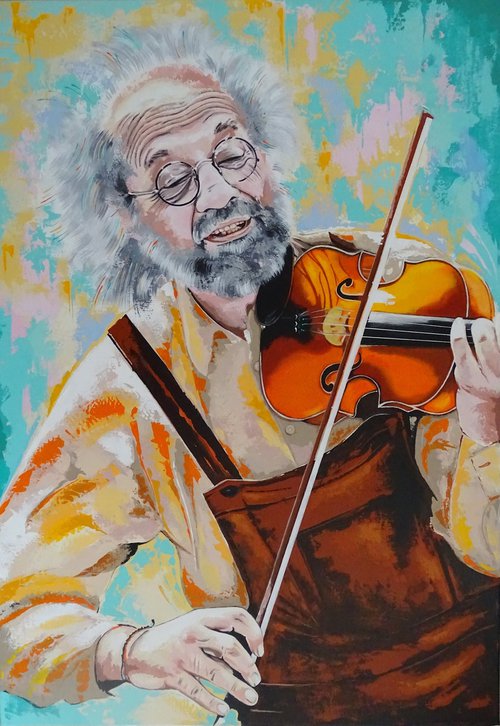 The old musician by Livien Rózen
