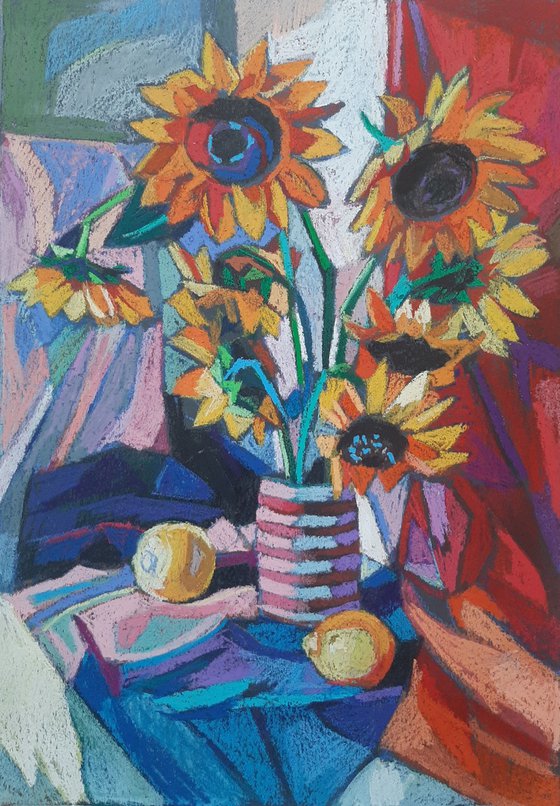 Still life with  sunfliwers
