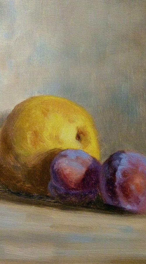 2 Plums and a Pear by Pascal Giroud