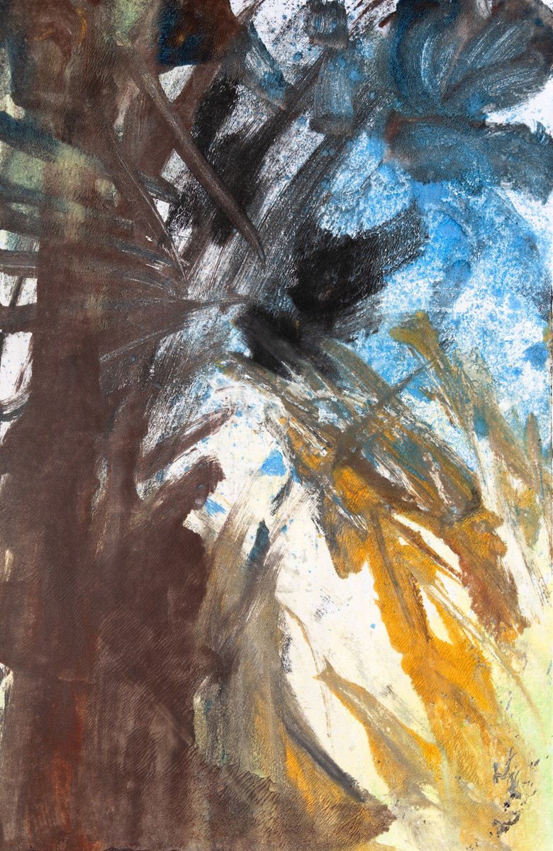 Abstract Limited Edition Print By Elizabeth Anne Fox, 13 X 20, Waterfall 2, Original Artwork