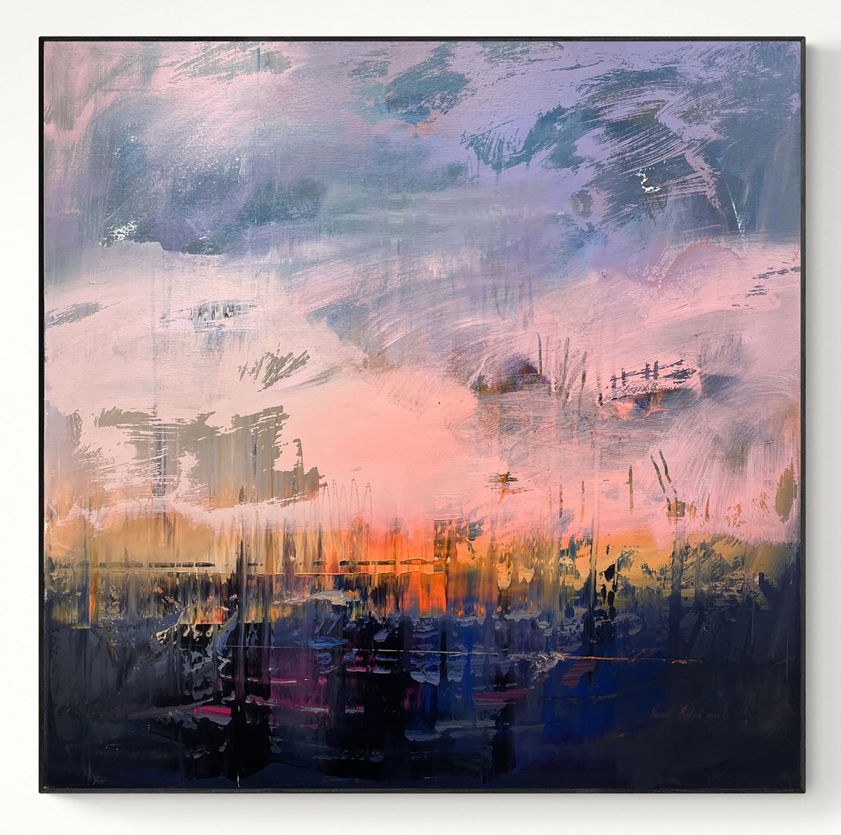 Abstract Acrylic Painting By Nazarii Medvid, 39 X 39", Depth Of Nature 383, Original Artwork