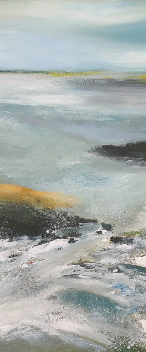 The sea touching the coast (May) by Nelly van Nieuwenhuijzen