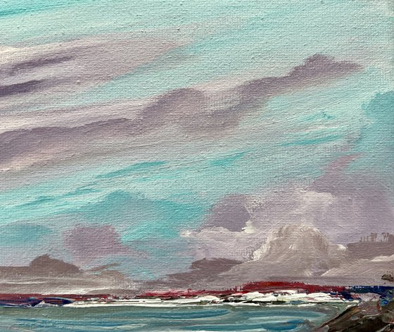 Textured Seascape on a Small Canvas