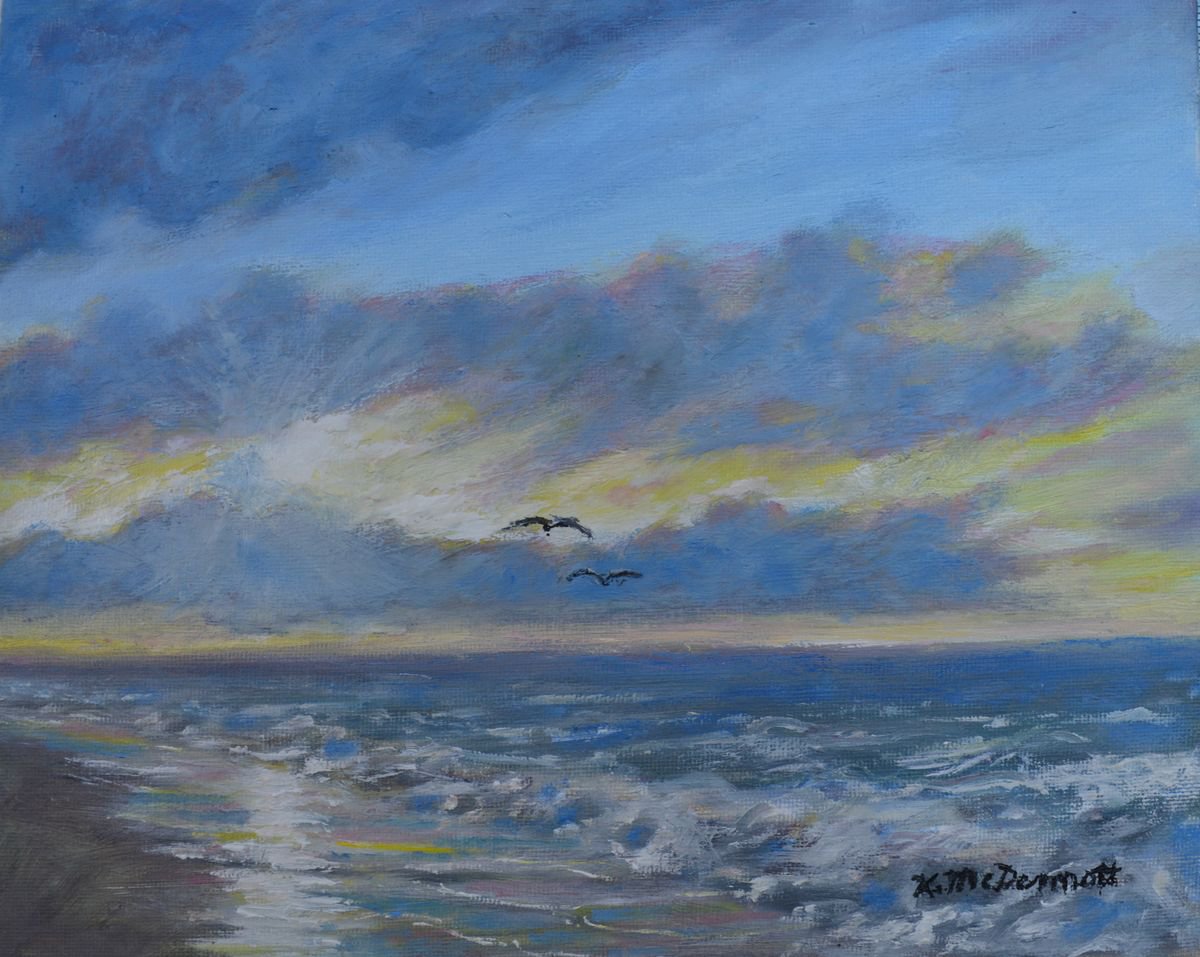 Sunrise Glow - oil on 8X10 canvas by Kathleen McDermott