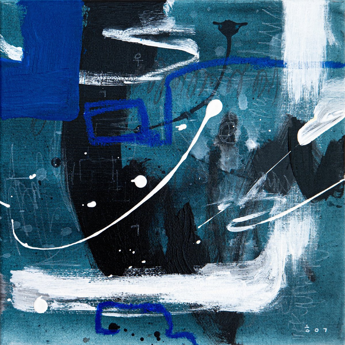 Abstract Acrylic Painting By Hyunah Kim, 12 X 12, Spiel I, Original Artwork