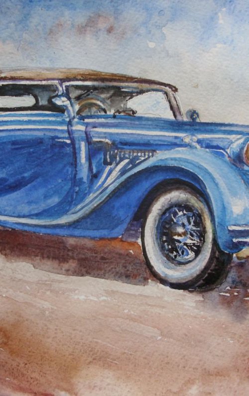 Retro Auto Delage by Liubov Ponomarova