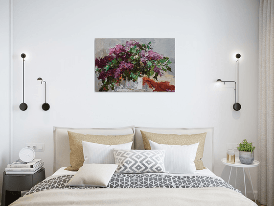 Lilacs - impasto painting