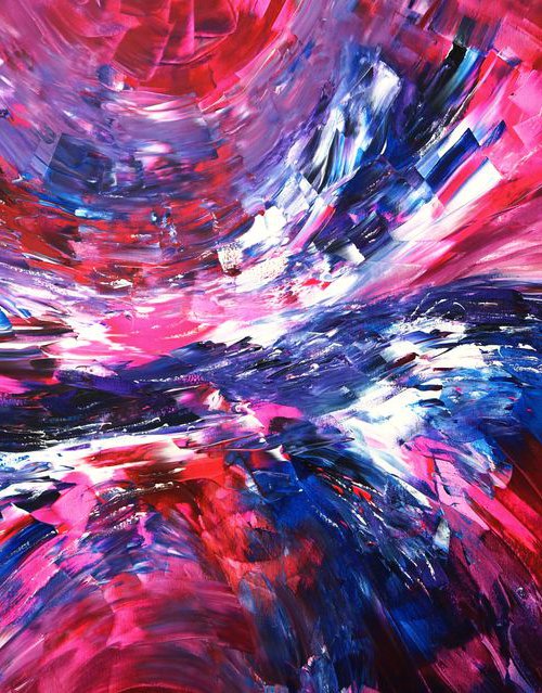 Magenta Blue Abstraction L 1 by Peter Nottrott